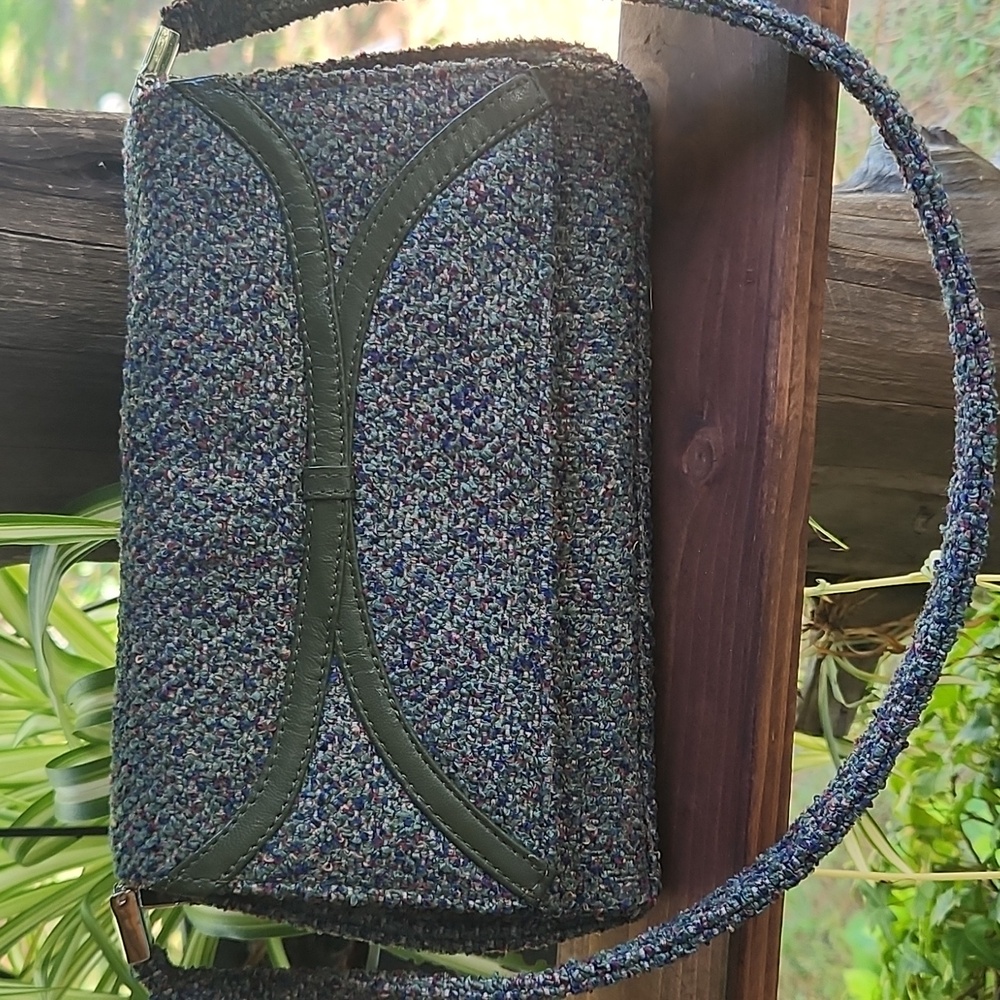 Ros Hommerson olive green Y2K tweed mini handbag
